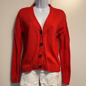 LOFT Vibrant Red Cardigan Sweater